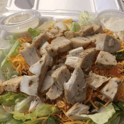 grilled or deep fried chicken salad